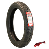 Kenda Kruz K673 110/90-19 (62H) Front Motorcycle Tire  - Bias Ply, Tubeless, DOT Approved, High-Mileage Cruiser Tire with Excellent Wet Grip and Stability, (110-9019 62H) Includes Kenda Keychain